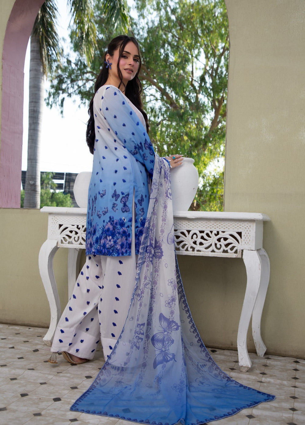 Syra's Atelier Women RTW Printed Lawn 3 Piece Suit Neel Gul Farshi Festive Collection