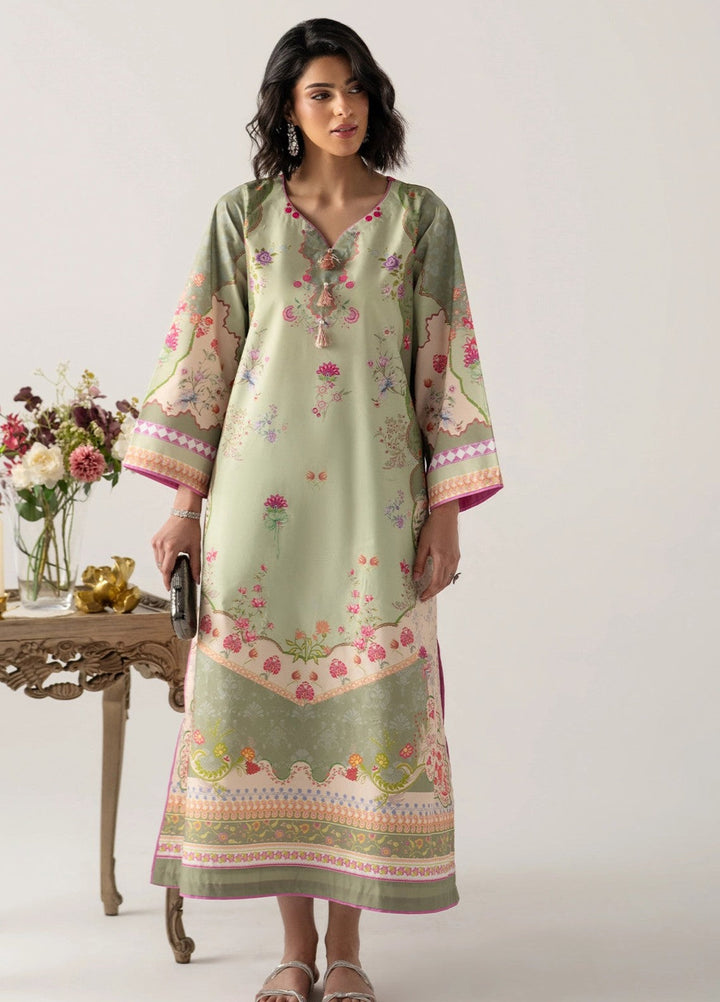 Zaymal Women RTW Printed Blended Lawn 2 Piece Suit SAGE GREEN Casual Collection