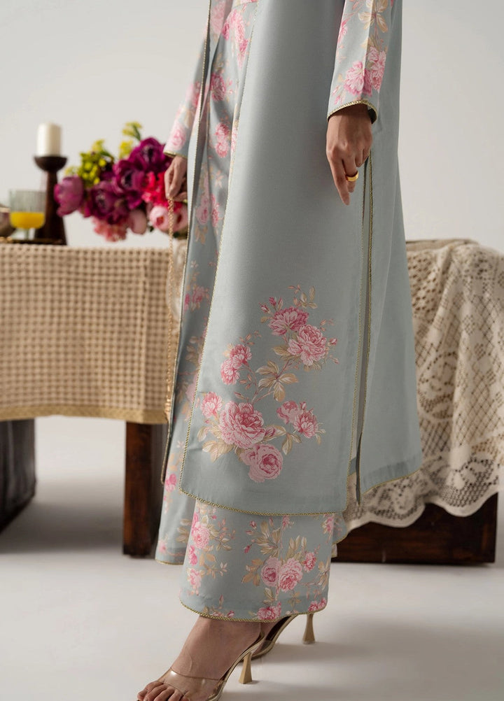 Zaymal Women RTW Printed Blended Lawn 3 Piece Suit ICE BLUE Casual Collection