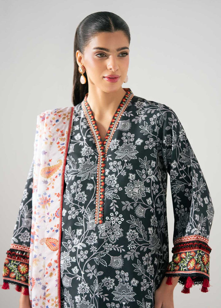 Zaymal Women RTW Printed Silk 3 Piece Suit MONOCHROME Casual Collection