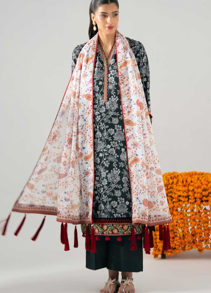 Zaymal Women RTW Printed Silk 3 Piece Suit MONOCHROME Casual Collection