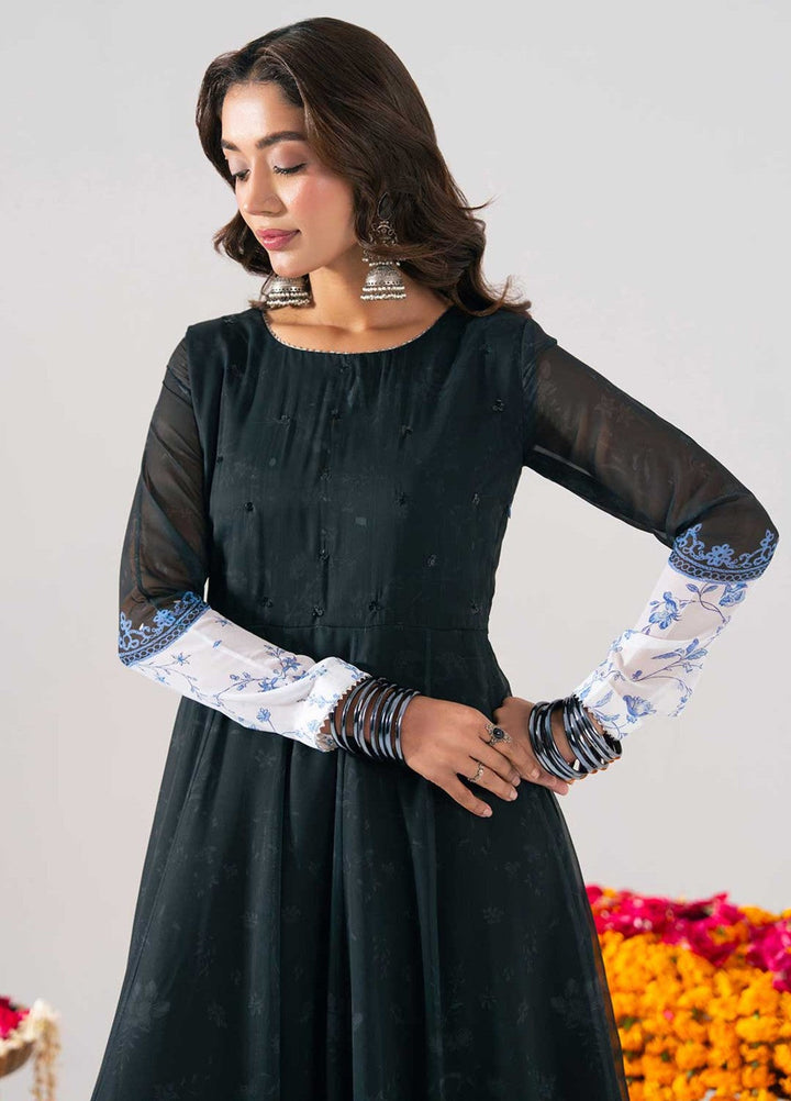Zaymal Women RTW Printed Silk 2 Piece Suit BLACK Festive Collection