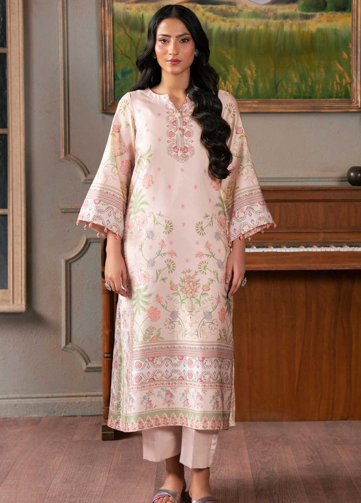 Zaymal Women RTW Printed Silk 2 Piece Suit SALMON PINK Festive Collection