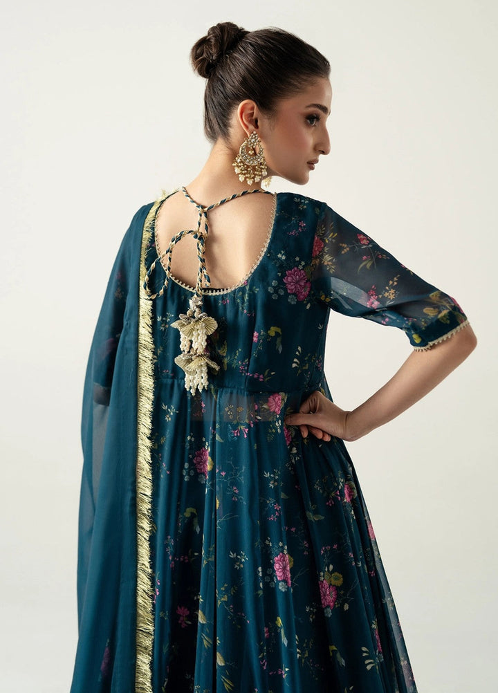 Zaymal Women RTW Printed Chiffon 3 Piece Suit DEEP TEAL Casual Collection