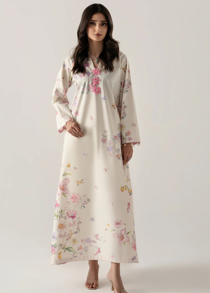 Zaymal Women RTW Printed Blended Lawn 2 Piece Suit OFF-WHITE Casual Collection