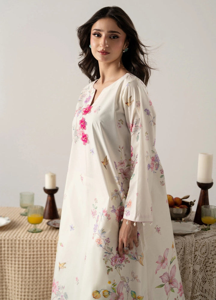 Zaymal Women RTW Printed Blended Lawn 2 Piece Suit OFF-WHITE Casual Collection
