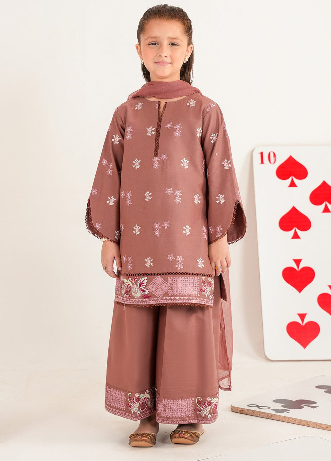 Bloomie by Panache Apparel Girls RTW Embroidered Lawn 3 Piece Suit Petaloo Festive Collection