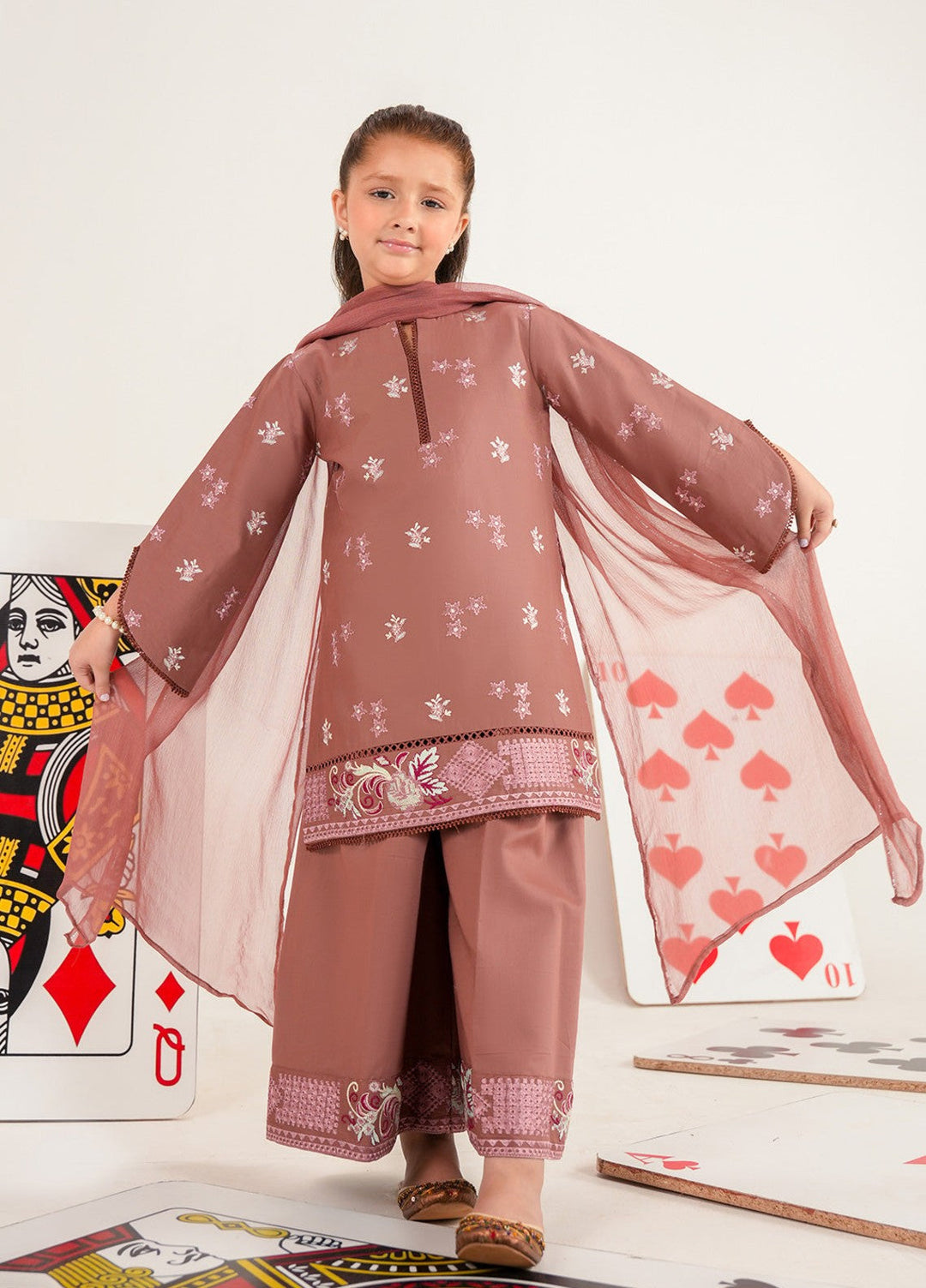Bloomie by Panache Apparel Girls RTW Embroidered Lawn 3 Piece Suit Petaloo Festive Collection