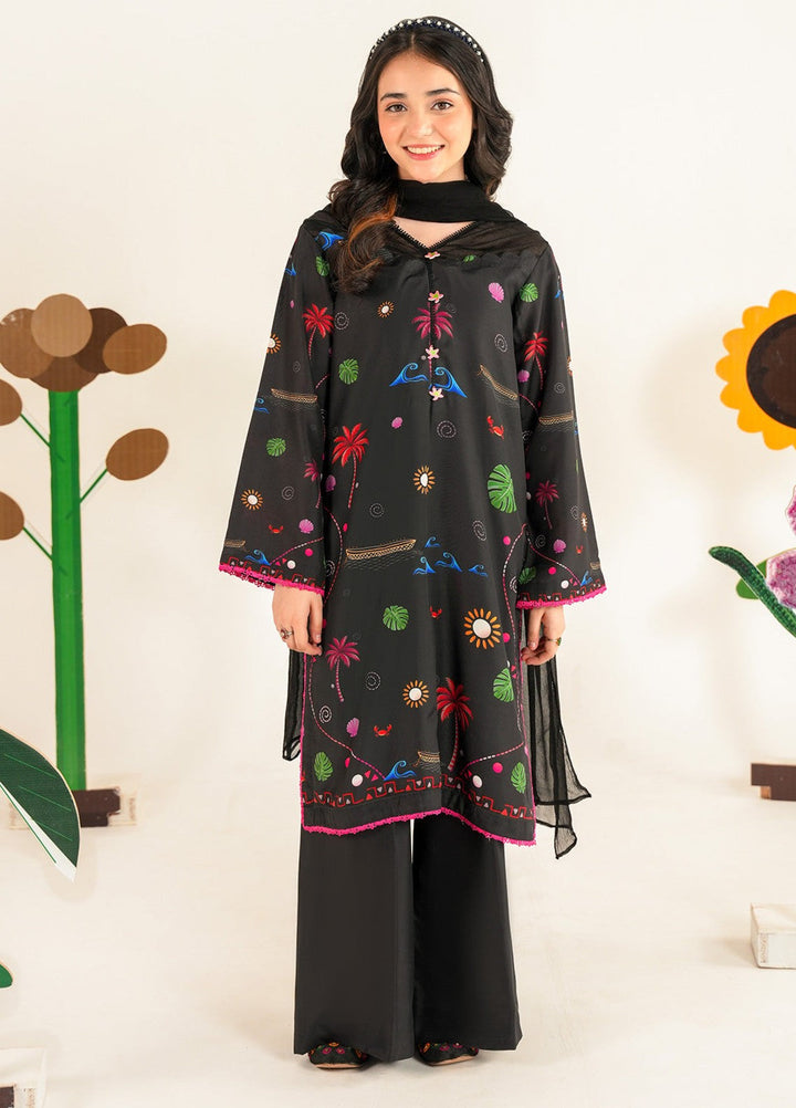 Bloomie by Panache Apparel Girls RTW Printed Lawn Silk 3 Piece Suit Daisypop Festive Collection