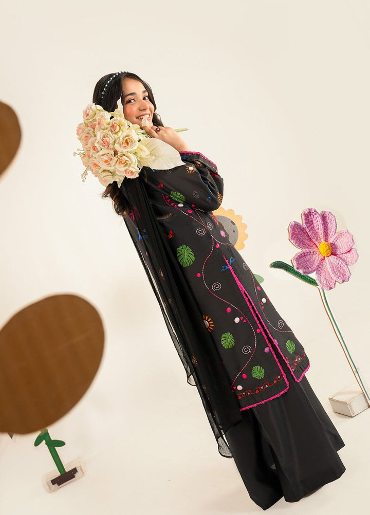 Bloomie by Panache Apparel Girls RTW Printed Lawn Silk 3 Piece Suit Daisypop Festive Collection