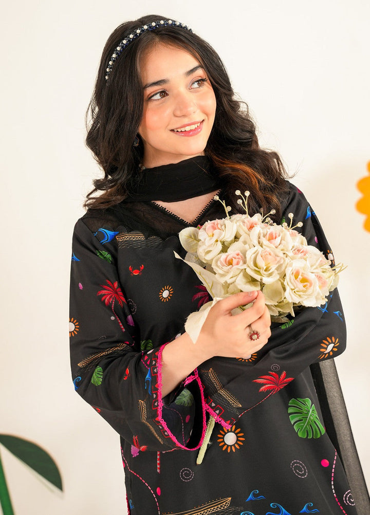 Bloomie by Panache Apparel Girls RTW Printed Lawn Silk 3 Piece Suit Daisypop Festive Collection
