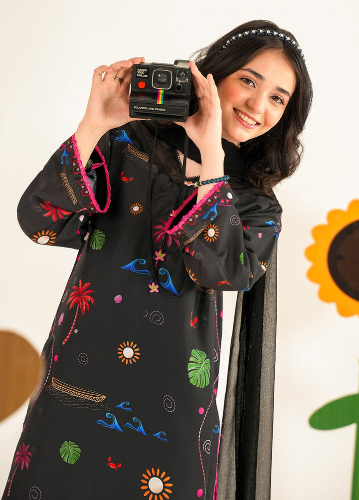 Bloomie by Panache Apparel Girls RTW Printed Lawn Silk 3 Piece Suit Daisypop Festive Collection