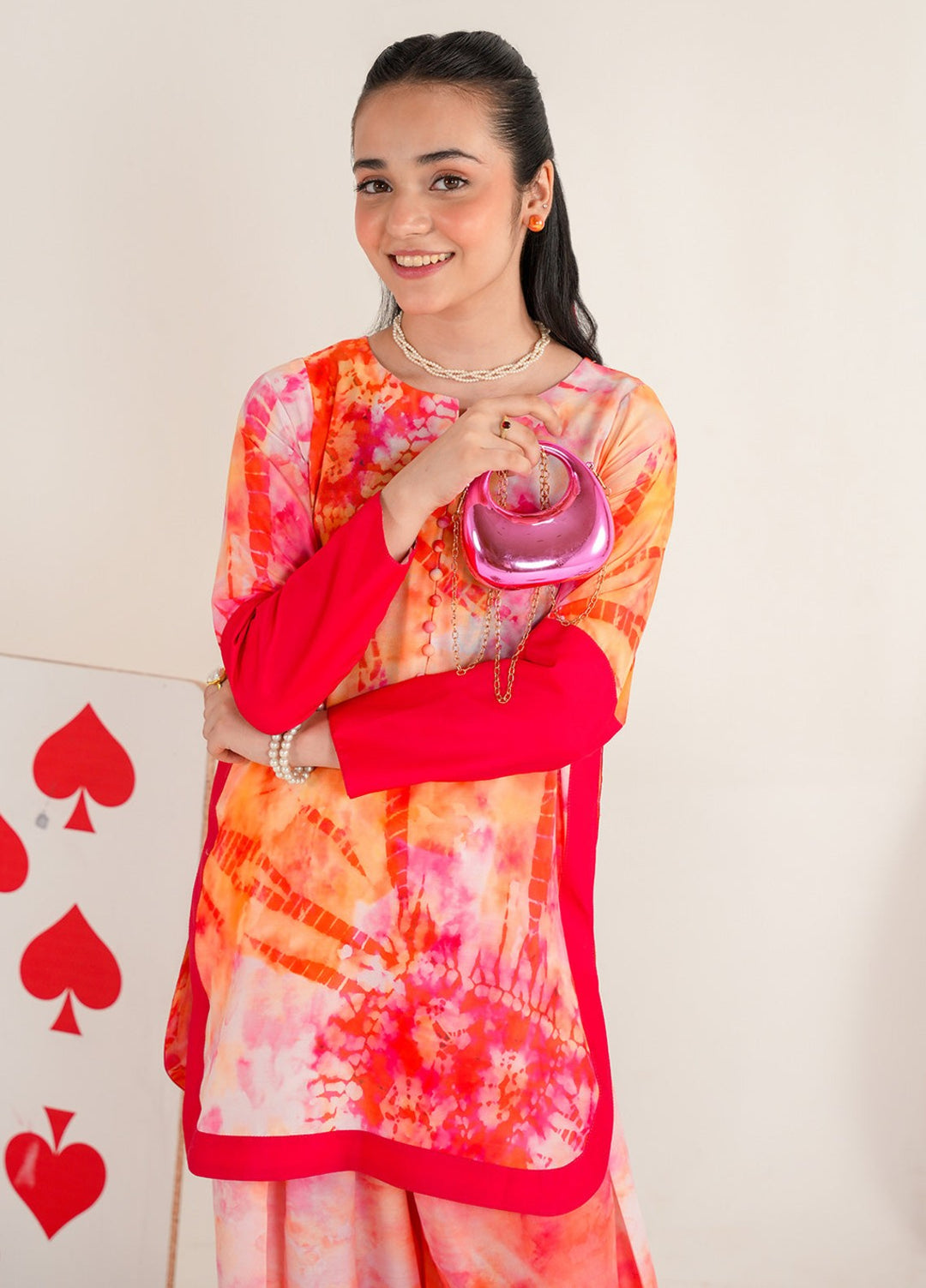 Bloomie by Panache Apparel Girls RTW Printed Lawn Silk 2 Piece Suit Fluffie Festive Collection