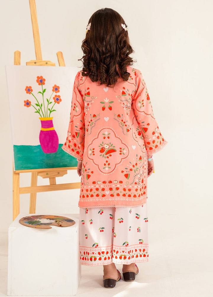 Bloomie by Panache Apparel Girls RTW Printed Lawn Silk 2 Piece Suit Rosyboo Festive Collection