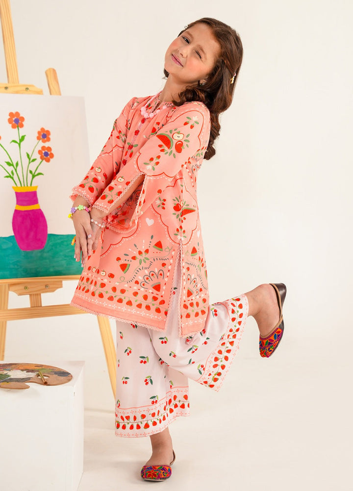 Bloomie by Panache Apparel Girls RTW Printed Lawn Silk 2 Piece Suit Rosyboo Festive Collection