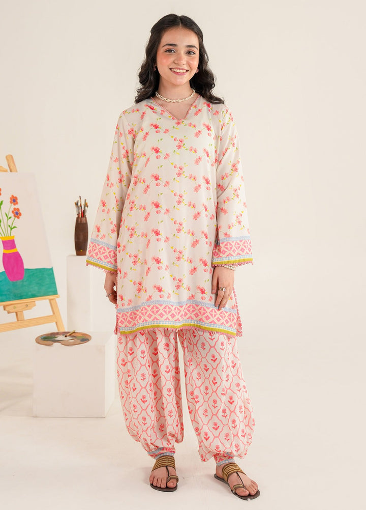 Bloomie by Panache Apparel Girls RTW Printed Lawn Silk 2 Piece Suit Paintsy Festive Collection