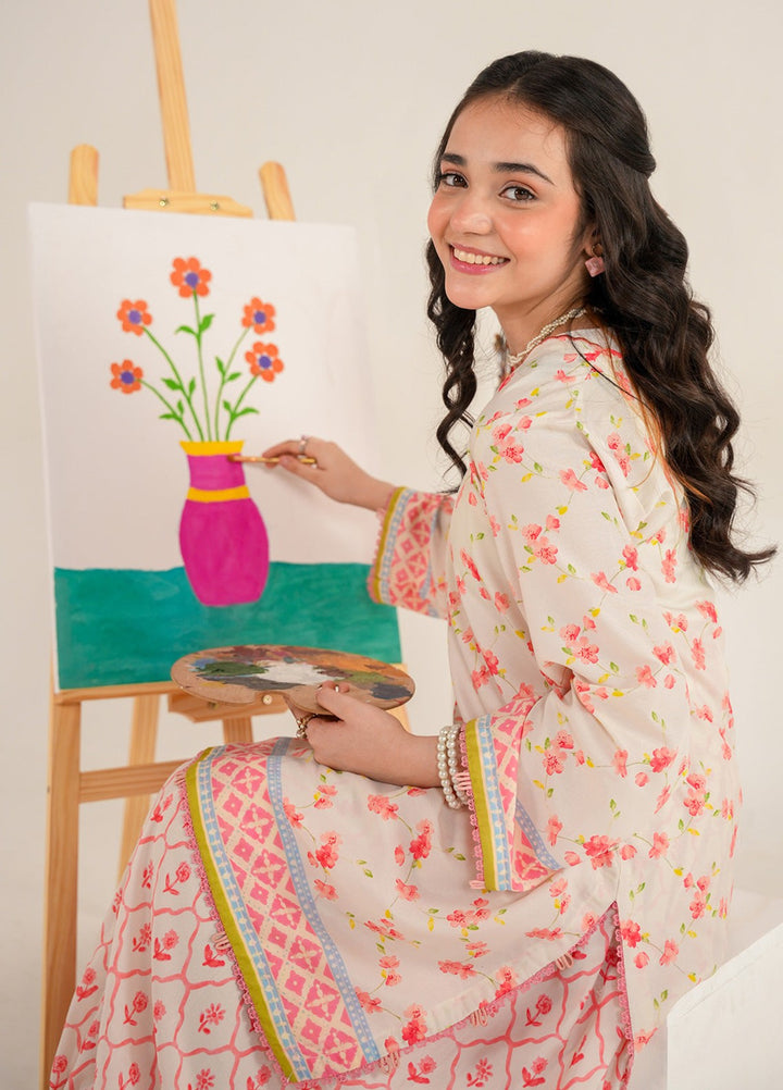 Bloomie by Panache Apparel Girls RTW Printed Lawn Silk 2 Piece Suit Paintsy Festive Collection