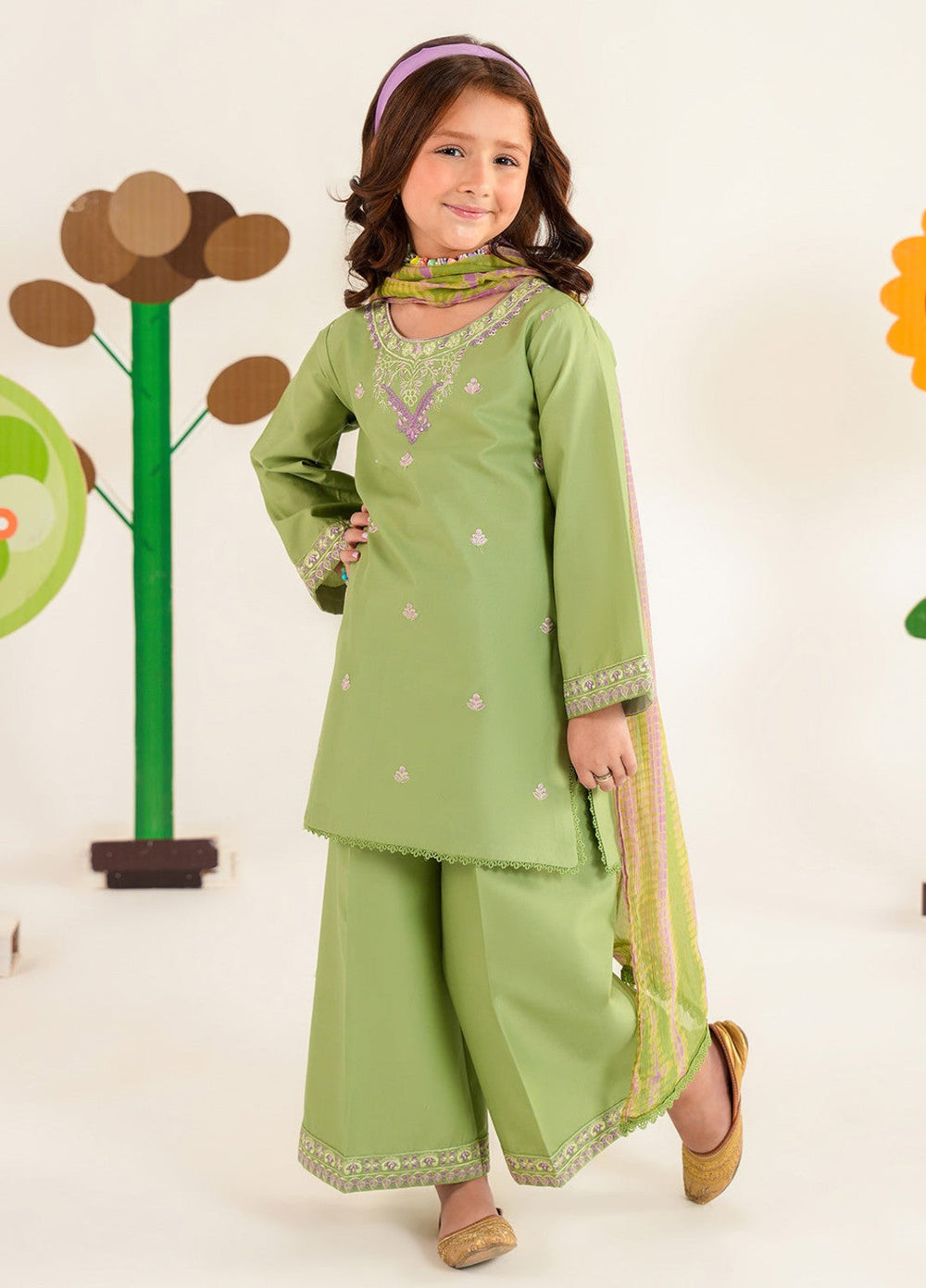 Bloomie by Panache Apparel Girls RTW Embroidered Lawn 3 Piece Suit Bloomlet Festive Collection