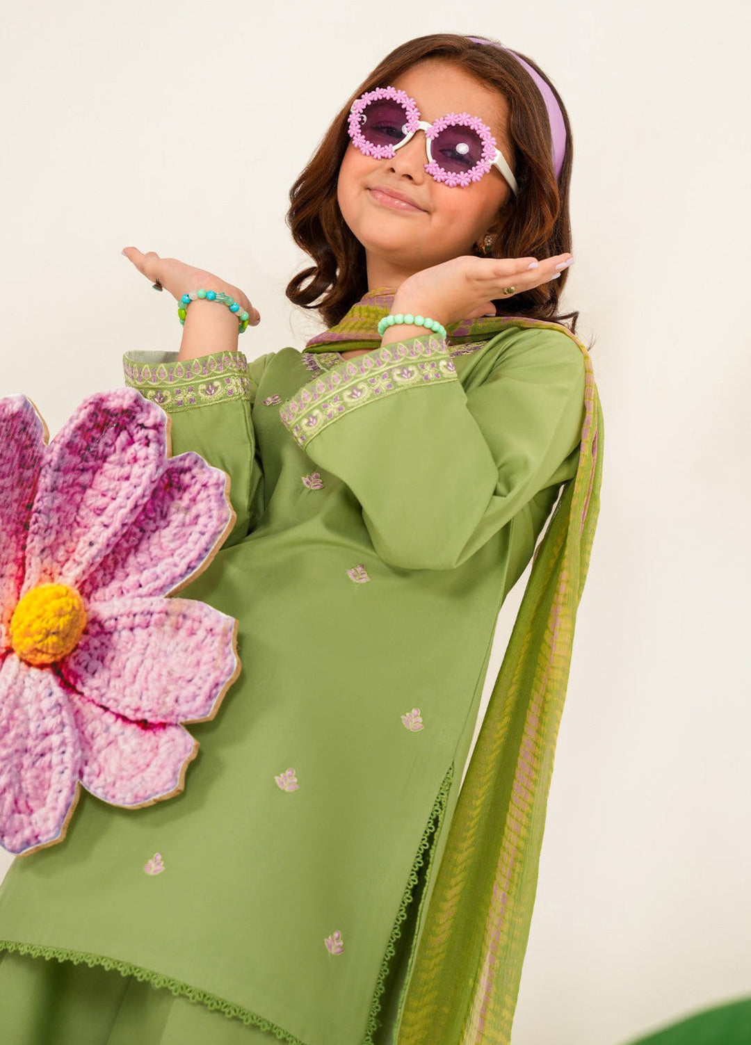 Bloomie by Panache Apparel Girls RTW Embroidered Lawn 3 Piece Suit Bloomlet Festive Collection