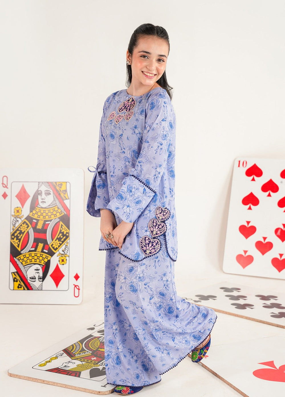 Bloomie by Panache Apparel Girls RTW Printed Lawn Silk 2 Piece Suit Petalie Festive Collection
