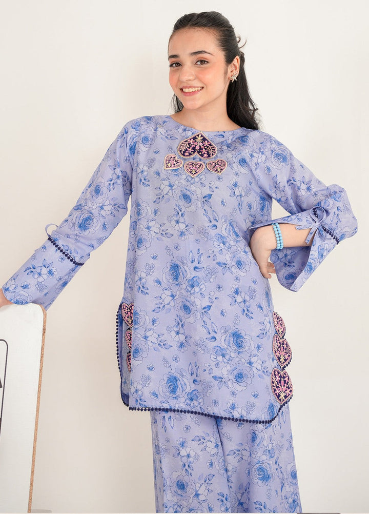 Bloomie by Panache Apparel Girls RTW Printed Lawn Silk 2 Piece Suit Petalie Festive Collection