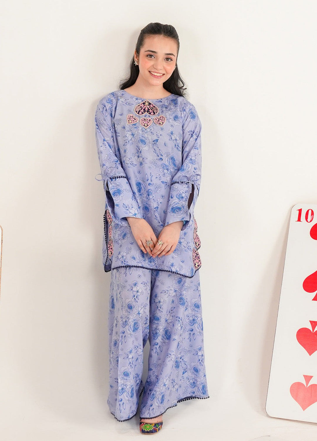 Bloomie by Panache Apparel Girls RTW Printed Lawn Silk 2 Piece Suit Petalie Festive Collection