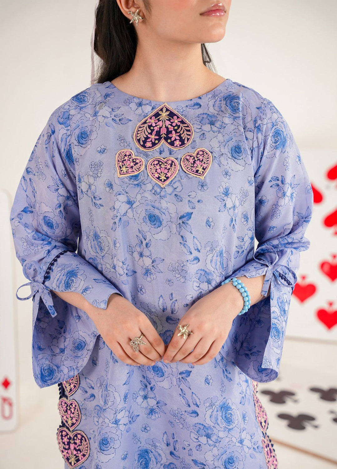 Bloomie by Panache Apparel Girls RTW Printed Lawn Silk 2 Piece Suit Petalie Festive Collection