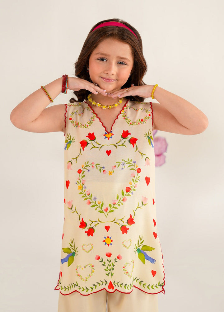 Bloomie by Panache Apparel Girls RTW Printed Lawn Silk 2 Piece Suit Zibelle Festive Collection