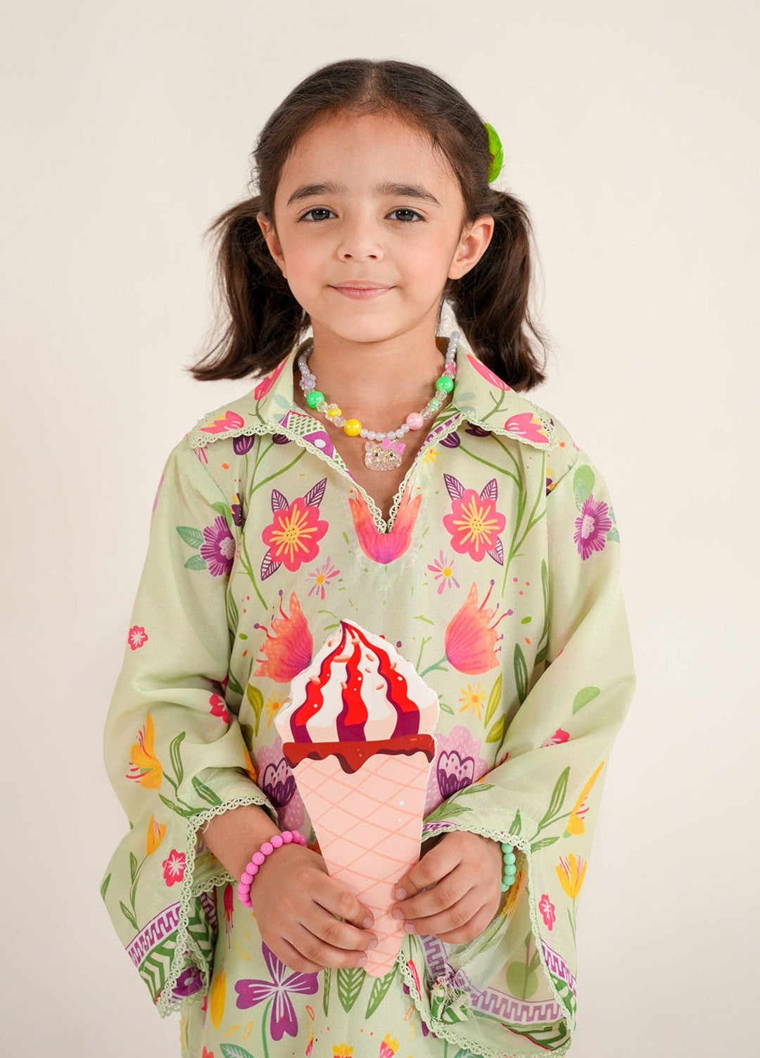 Bloomie by Panache Apparel Girls RTW Printed Lawn Silk 2 Piece Suit Coloroo Festive Collection