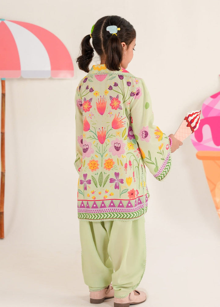 Bloomie by Panache Apparel Girls RTW Printed Lawn Silk 2 Piece Suit Coloroo Festive Collection
