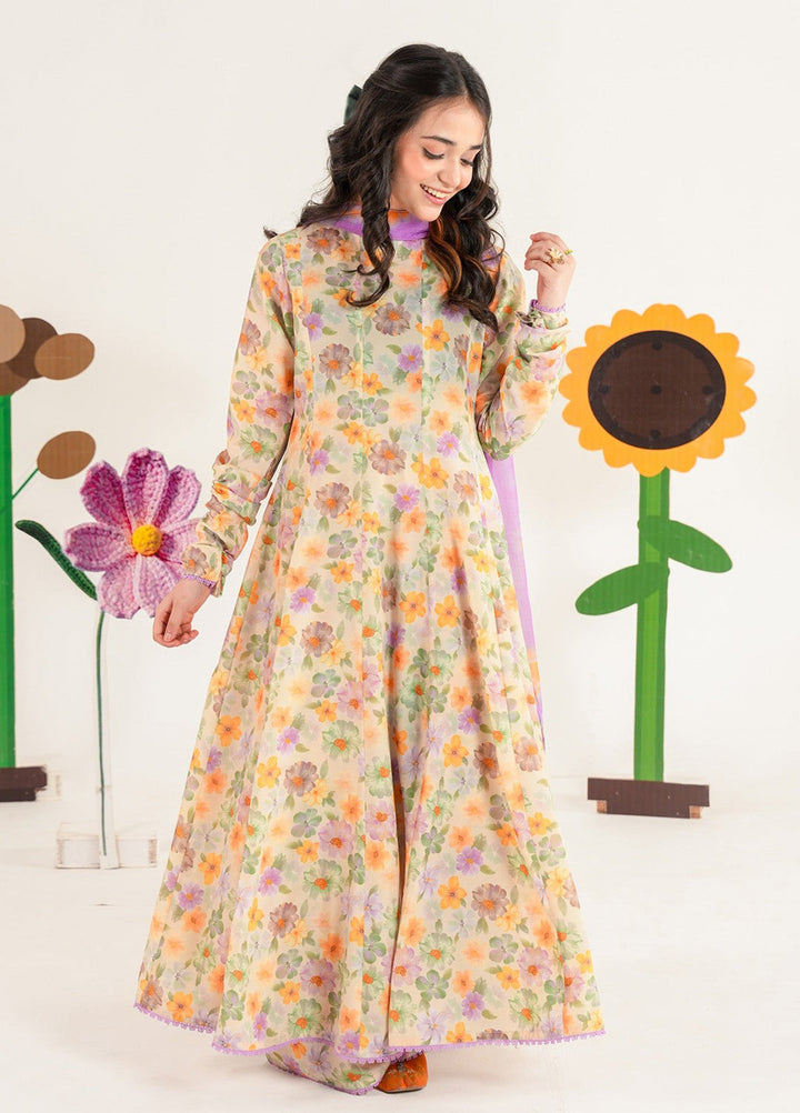 Bloomie by Panache Apparel Girls RTW Printed Lawn Silk 3 Piece Suit Tulipie Festive Collection