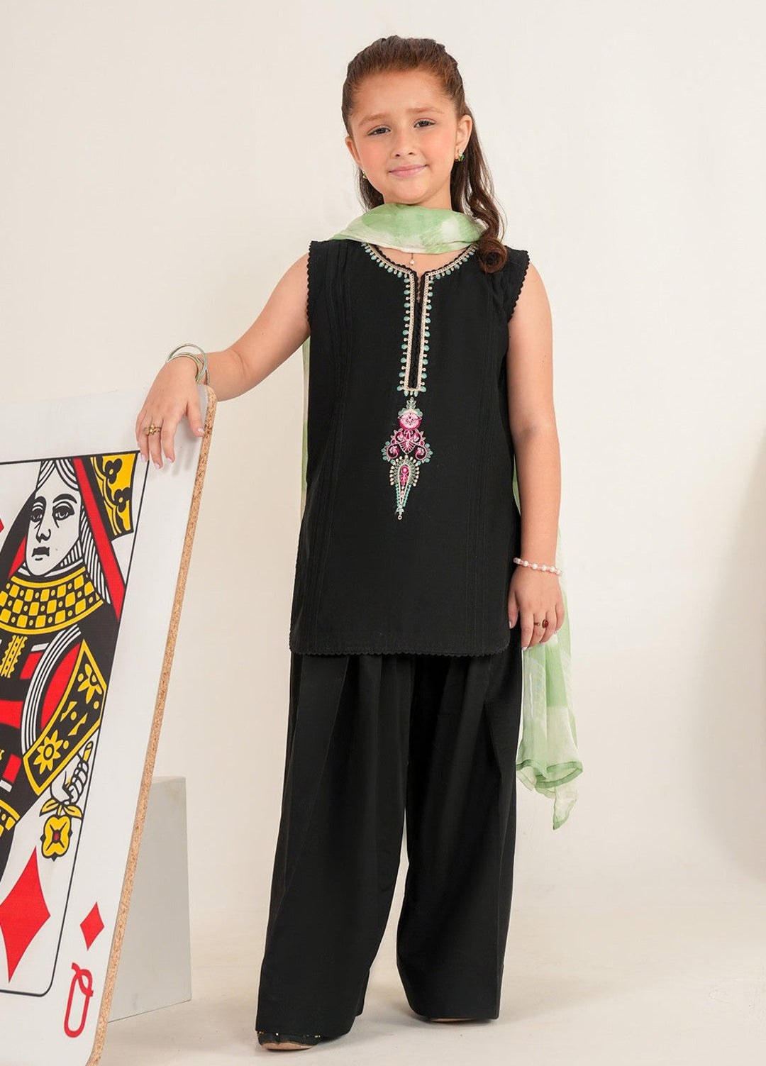 Bloomie by Panache Apparel Girls RTW Embroidered Lawn 3 Piece Suit Blossy Festive Collection