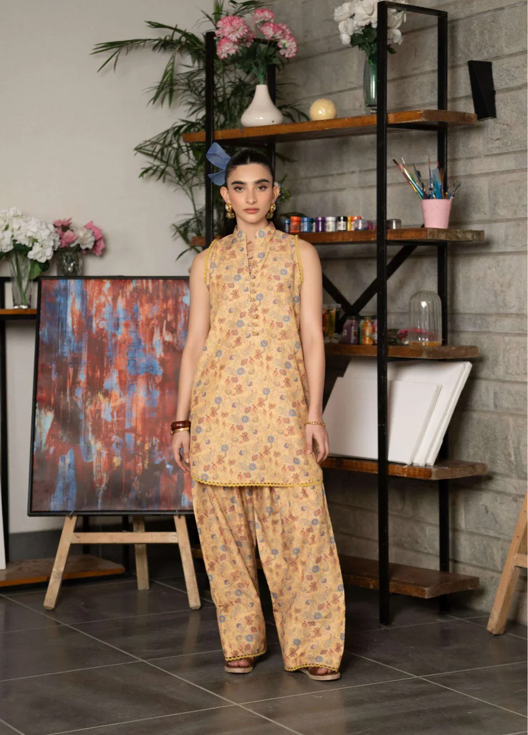 Minor Defect by Ayesha Somaya RTW Printed Lawn Silk 2 Piece Suit Butterscotch Bliss Casual Collection