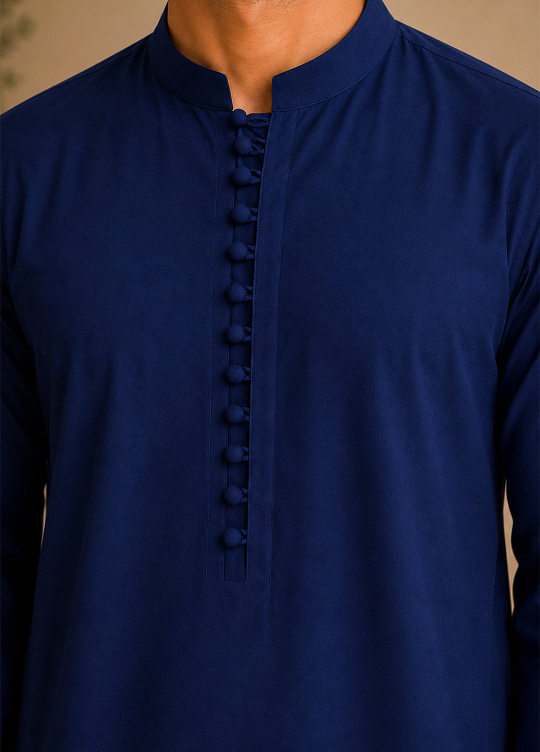 Mazham Mens RTW Solids Cotton 2 Piece Suit Navy Blue Luppi Casual Collection