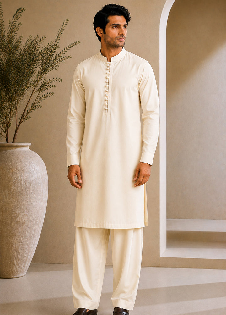 Mazham Mens RTW Solids Cotton 2 Piece Suit Royal Bosky Luppi Casual Collection