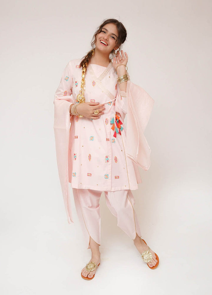 Senorita Girls RTW Solids Cotton 3 Piece Suit GAD-03414 - Festive Collection