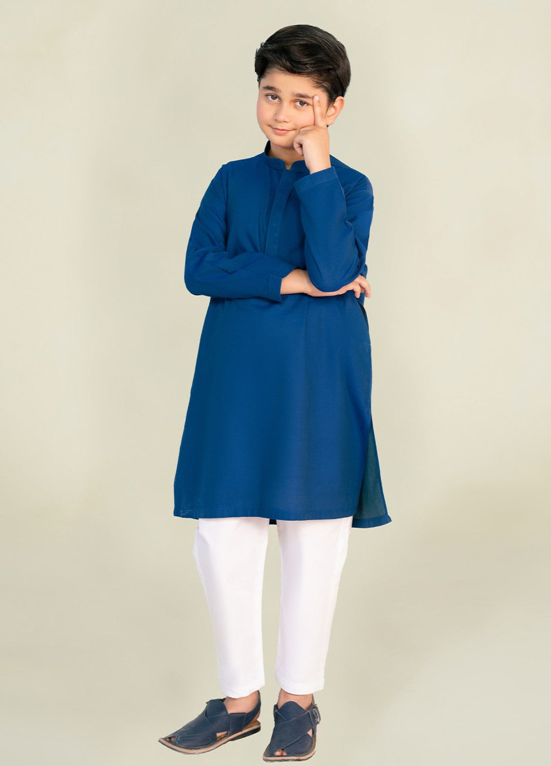 Divinely Crafted Boys RTW Cotton 2 Piece Suit Royal Blue Casual Collection