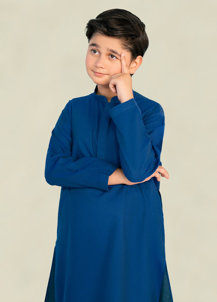 Divinely Crafted Boys RTW Cotton 2 Piece Suit Royal Blue Casual Collection