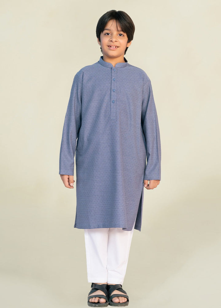 Divinely Crafted Boys RTW Cotton 2 Piece Suit Indigo Blue Casual Collection