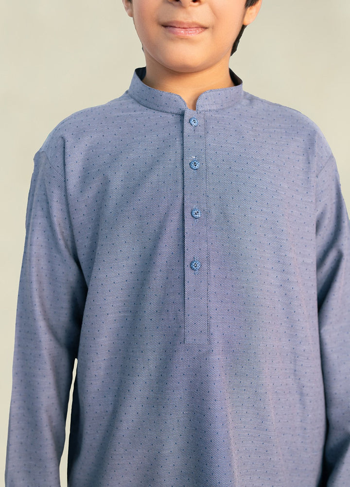 Divinely Crafted Boys RTW Cotton 2 Piece Suit Indigo Blue Casual Collection
