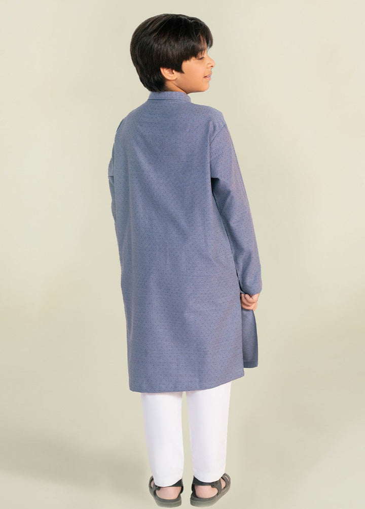 Divinely Crafted Boys RTW Cotton 2 Piece Suit Indigo Blue Casual Collection