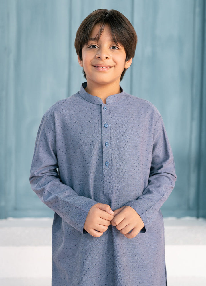 Divinely Crafted Boys RTW Cotton 2 Piece Suit Indigo Blue Casual Collection