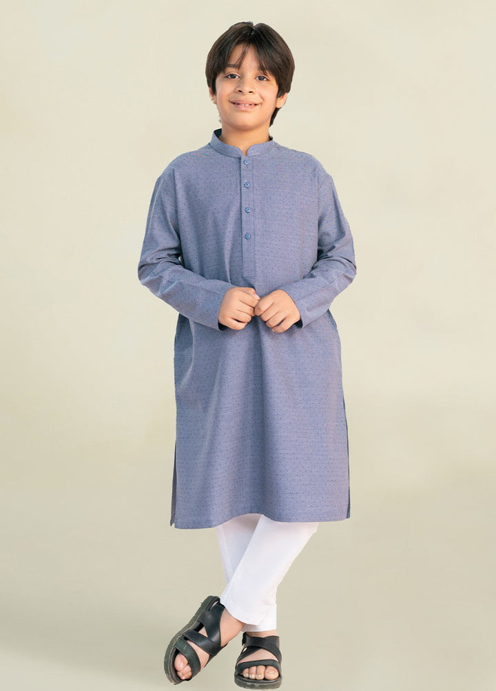 Divinely Crafted Boys RTW Cotton 2 Piece Suit Indigo Blue Casual Collection