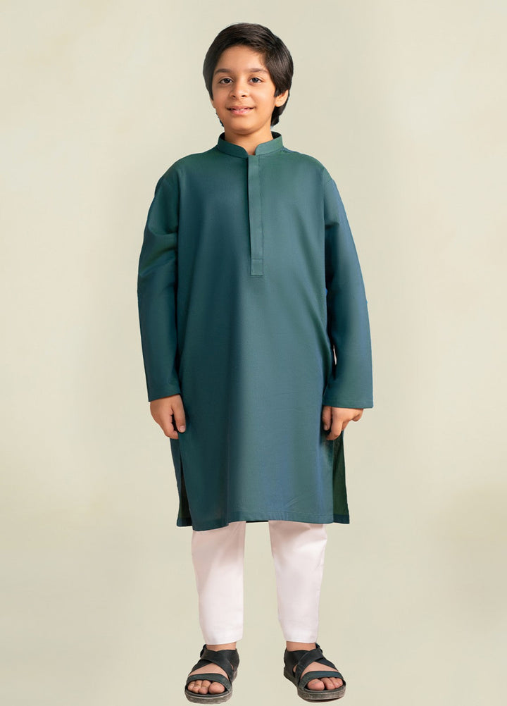 Divinely Crafted Boys RTW Cotton 2 Piece Suit Deep Pine Green Casual Collection
