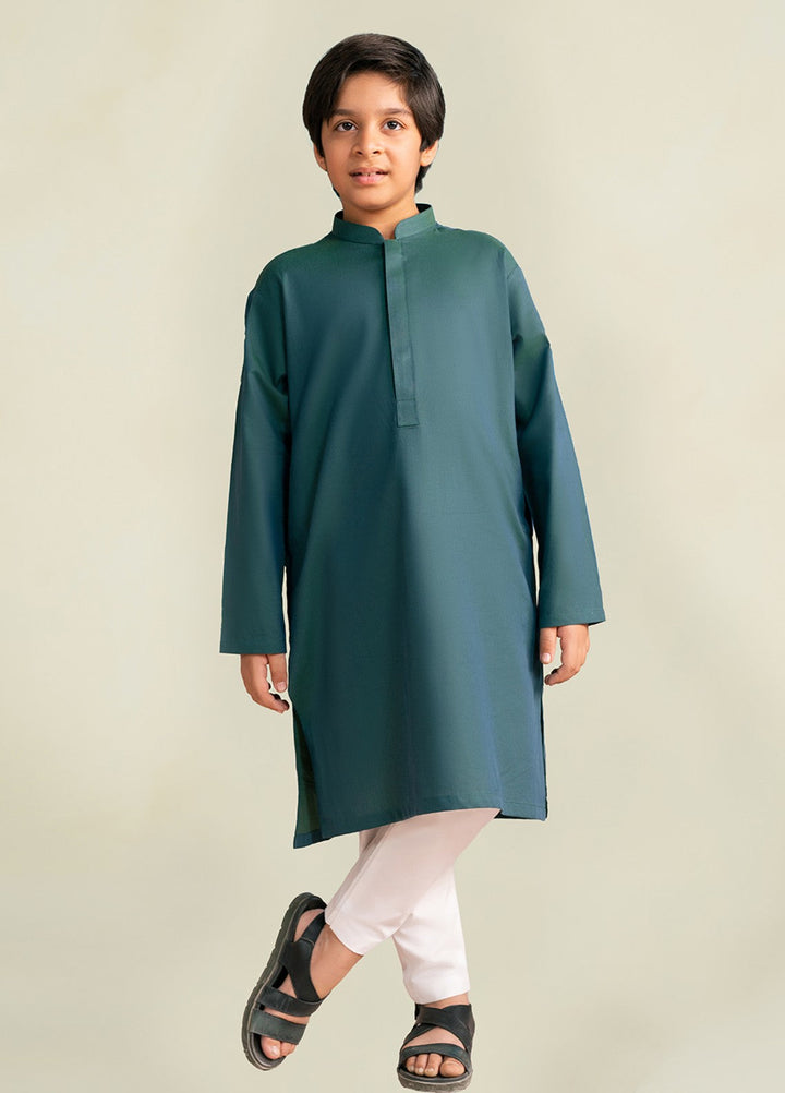 Divinely Crafted Boys RTW Cotton 2 Piece Suit Deep Pine Green Casual Collection