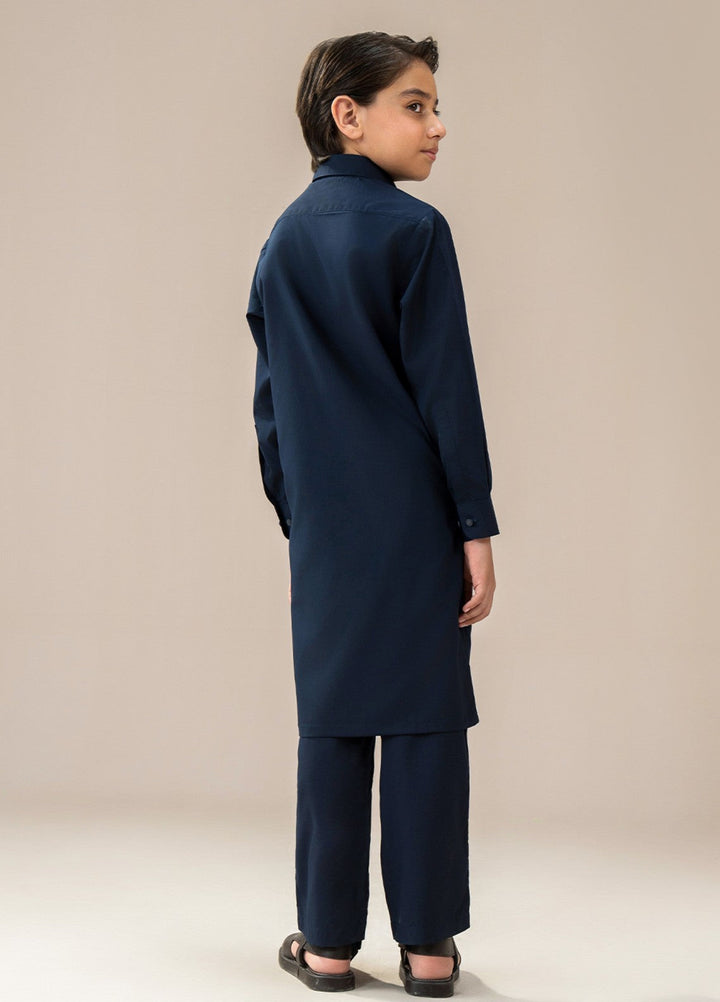 Divinely Crafted Boys RTW Solids Wash N wear 2 Piece Suit Classic Navy Blue Casual Collection