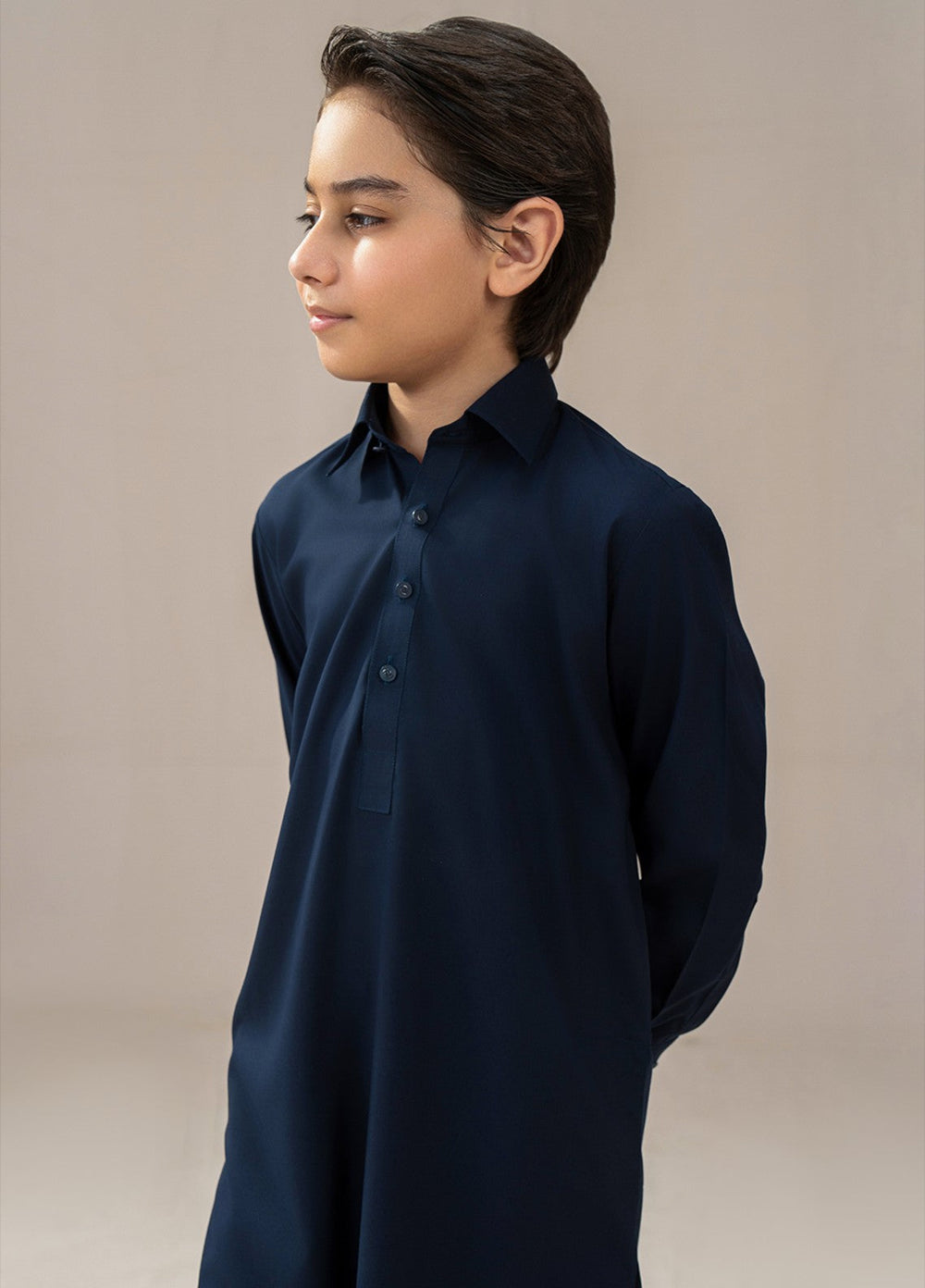Divinely Crafted Boys RTW Solids Wash N wear 2 Piece Suit Classic Navy Blue Casual Collection