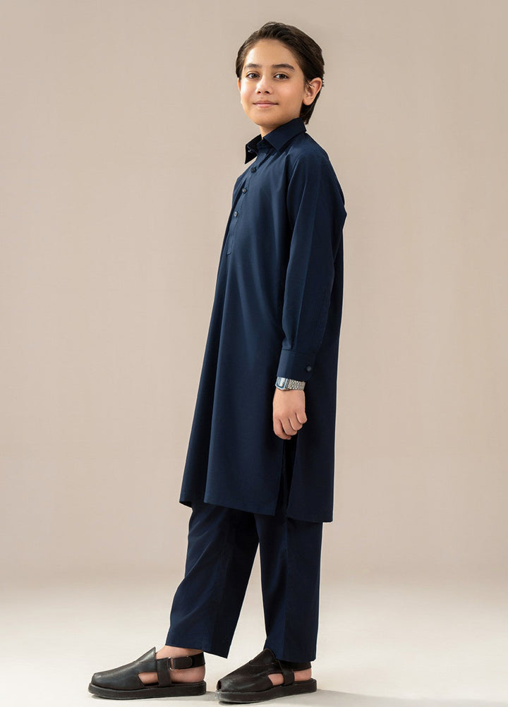 Divinely Crafted Boys RTW Solids Wash N wear 2 Piece Suit Classic Navy Blue Casual Collection