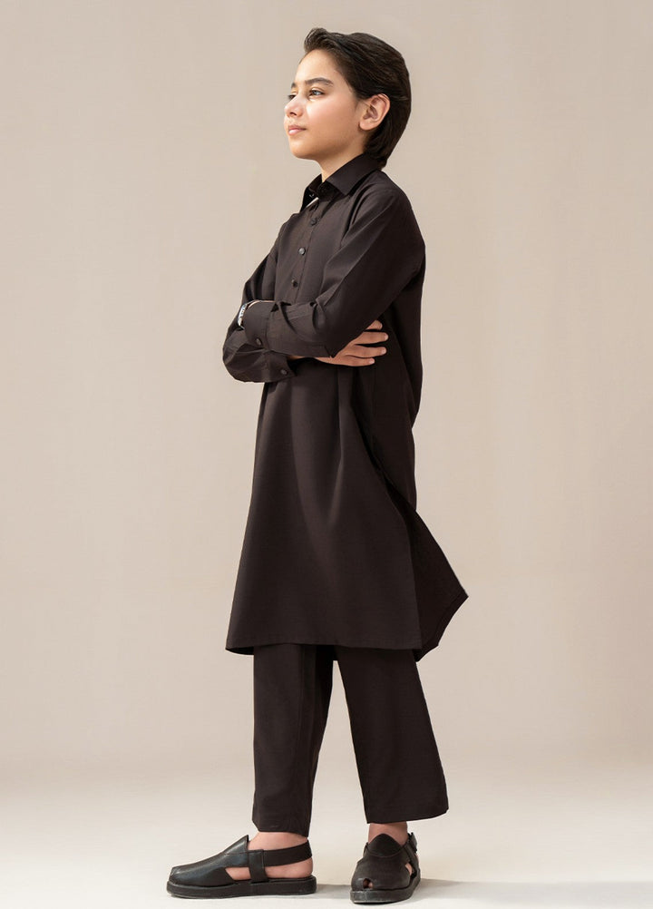 Divinely Crafted Boys RTW Solids Wash N wear 2 Piece Suit Chocolate Brown Casual Collection