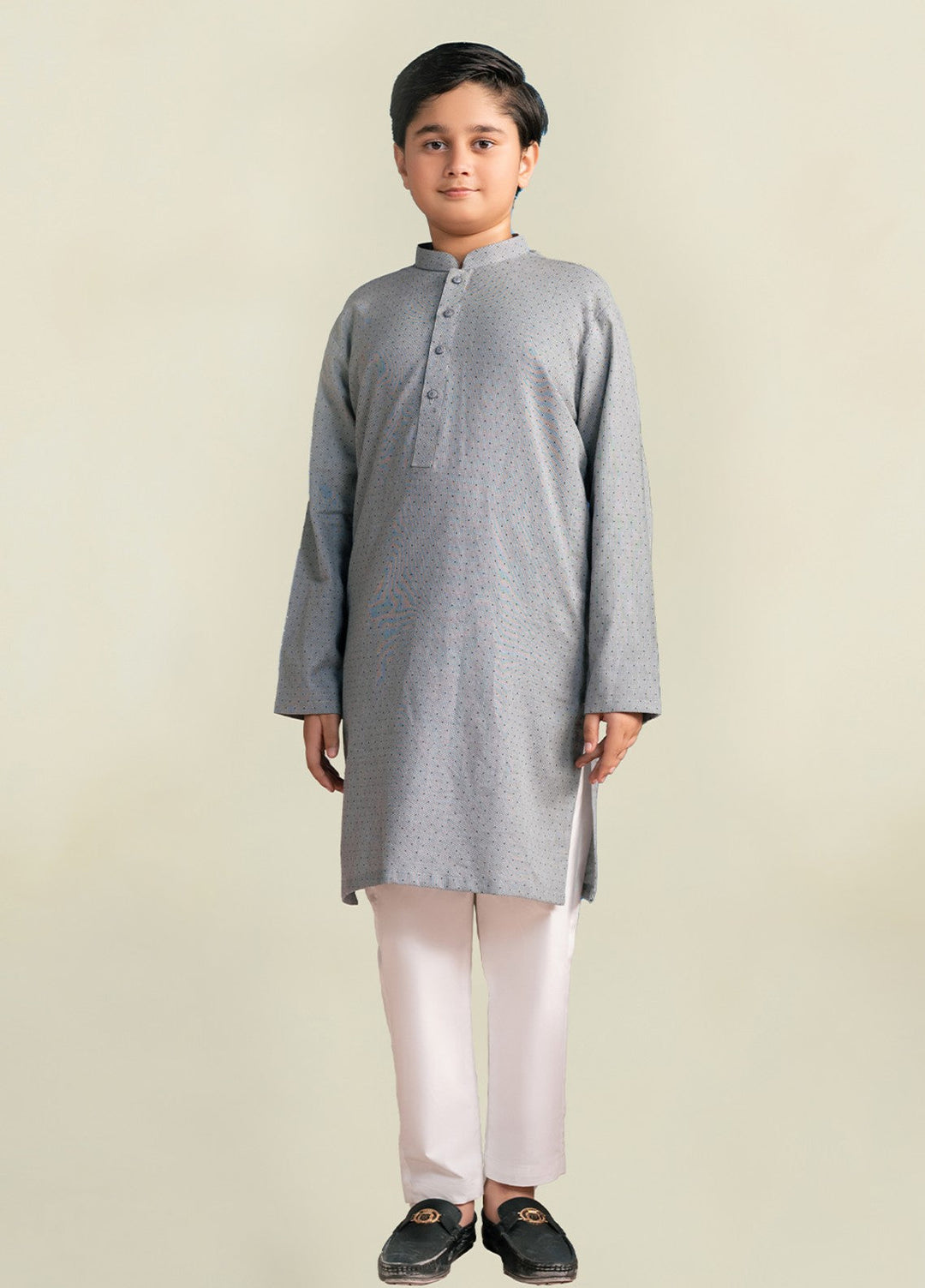Divinely Crafted Boys RTW Cotton 2 Piece Suit Dove Grey Casual Collection